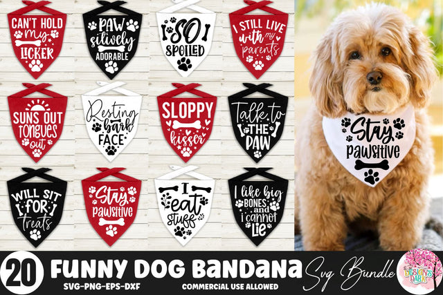 Funny Dog Bandana Svg Bundle SVG DESIGNS DARK 