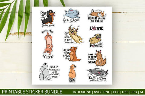 Funny Dog bundle svg / Printable Stickers for Cricut SVG TatiStudio 