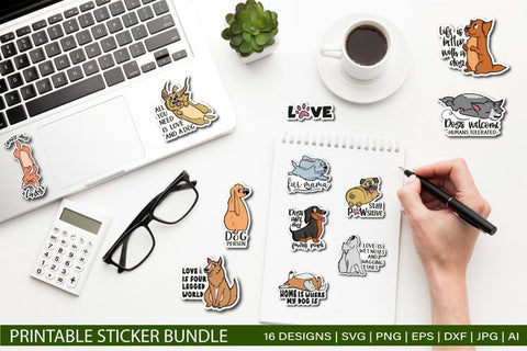 Funny Dog bundle svg / Printable Stickers for Cricut SVG TatiStudio 