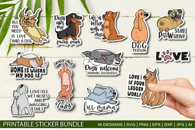 Funny Dog bundle svg / Printable Stickers for Cricut SVG TatiStudio 
