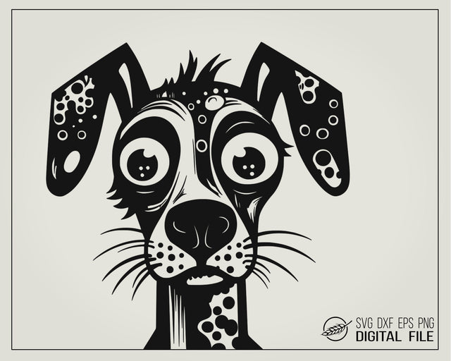 Funny dog face with big eyes, svg file SVG Boertiek 