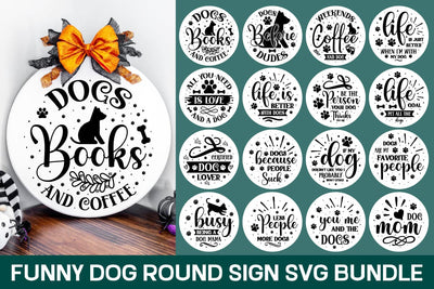 Funny Dog Round Sign Svg Bundle SVG designmaster24 