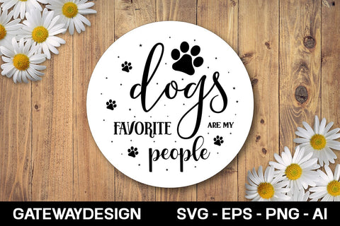 Funny Dog Round Sign Svg Bundle SVG designmaster24 