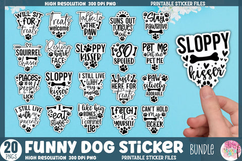 Funny Dog Sticker Bundle Sublimation DESIGNS DARK 