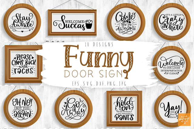 Funny Door Sign SVG Bundle Farmhouse SVG SVG dapiyupi store 
