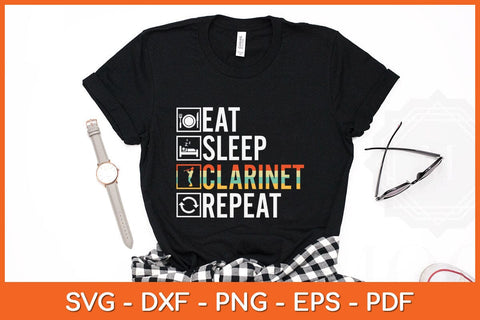 Funny Eat Sleep Clarinet Repeat Player Svg Cutting File SVG artprintfile 