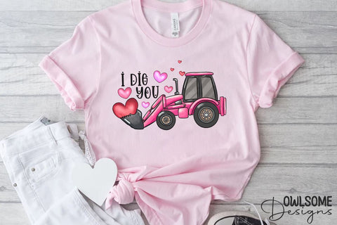 Funny Excavator Valentine PNG Sublimation Sublimation Owlsome.Designs 