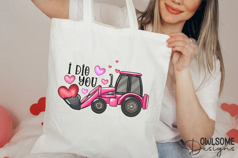 Funny Excavator Valentine PNG Sublimation Sublimation Owlsome.Designs 
