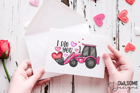 Funny Excavator Valentine PNG Sublimation Sublimation Owlsome.Designs 