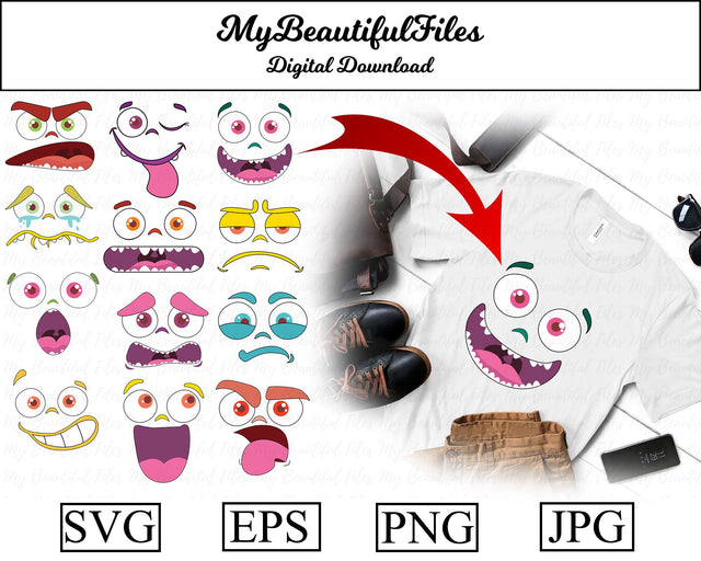 funny faces SVG MyBeautifulFiles 