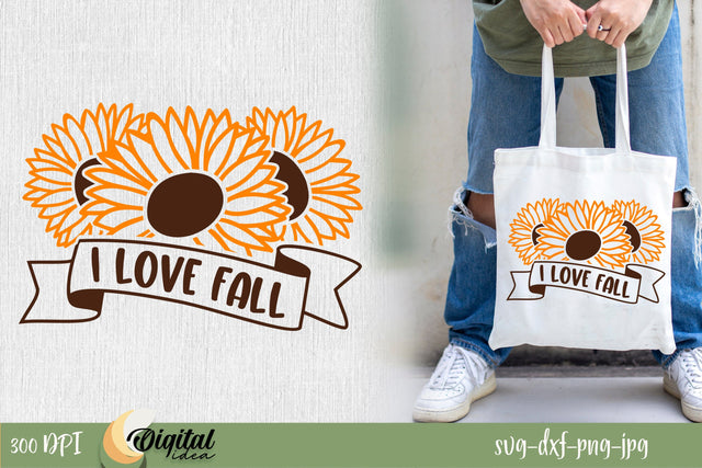 Funny Fall inscription SVG. I Love Fall SVG. SVG Evgenyia Guschina 