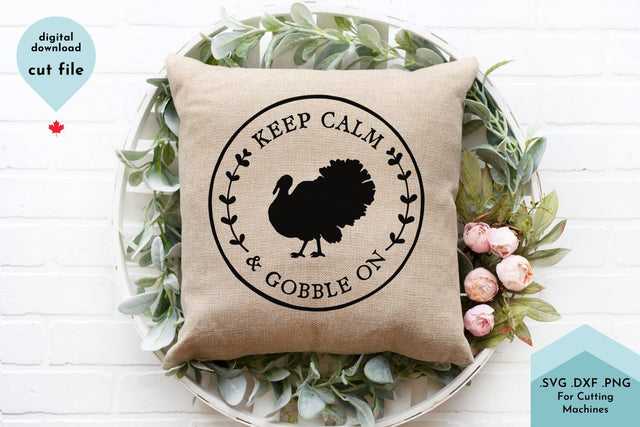 Funny Fall SVG - Keep Calm and Gobble On Hand Lettered Hand Drawn SVG Lettershapes 