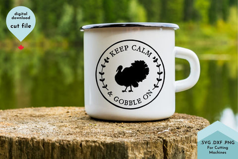 Funny Fall SVG - Keep Calm and Gobble On Hand Lettered Hand Drawn SVG Lettershapes 