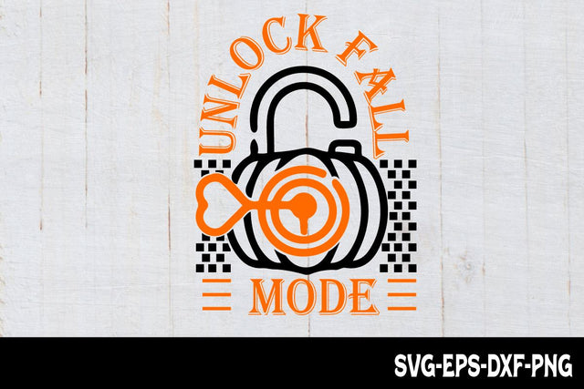 Funny Fall Svg | unlock fall mode | Fall Season svg| Autumn Shirt Svgs | October Quote Designs | Fall Season Sayings | Harvest Svgs SVG BB Type Studios 