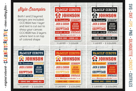 Funny Family Circus SVG - vintage family poster sign template SVG CleanCutCreative 