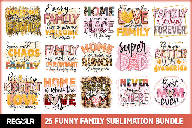 Funny Family Sublimation Bundle Sublimation Regulrcrative 