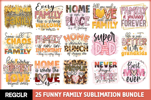 Funny Family Sublimation Bundle Sublimation Regulrcrative 