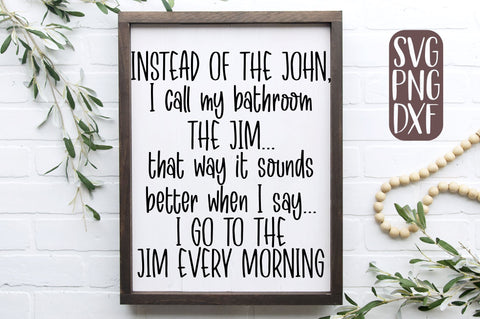 Funny Farmhouse Bathroom SVG | The John SVG Ikonart Design Shop 
