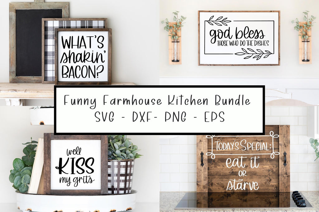 Funny Farmhouse Kitchen mini SVG bundle - So Fontsy