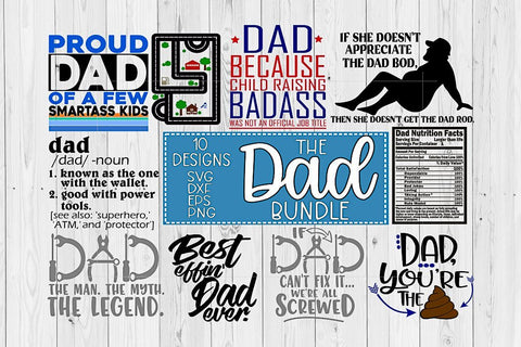 Funny Father's Day Bundle SVG DXF EPS PNG SVG Greedy Stitches 