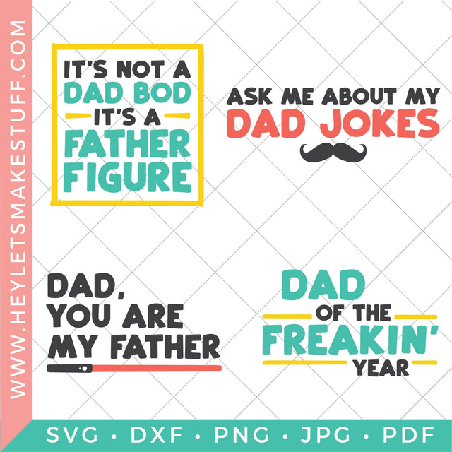 Funny Father's Day Bundle SVG Hey Let's Make Stuff 