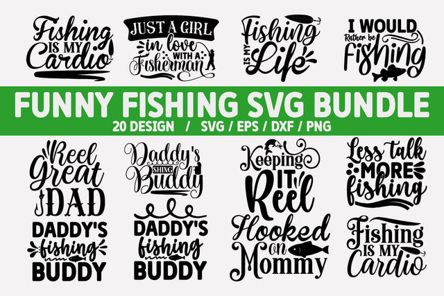 Funny Fishing SVG Bundle Cut File SVG akazaddesign 