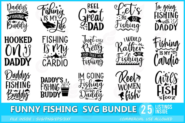 Funny Fishing SVG Bundle SVG CraftingStudio 