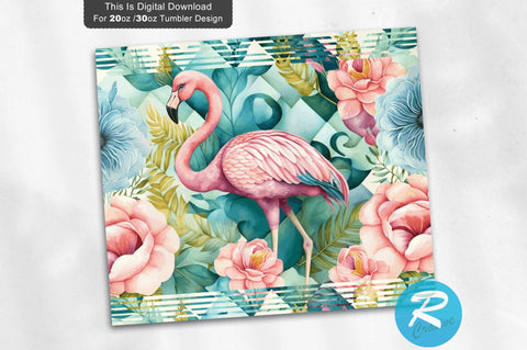 Funny Flamingo Floral 20 oz / 30 oz Tumbler PNG Sublimation Regulrcrative 