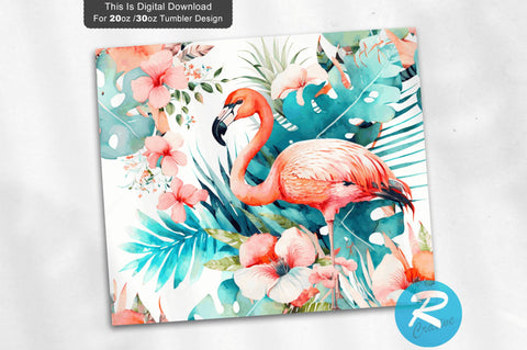 Funny Flamingo Floral 20 oz / 30 oz Tumbler PNG Sublimation Regulrcrative 