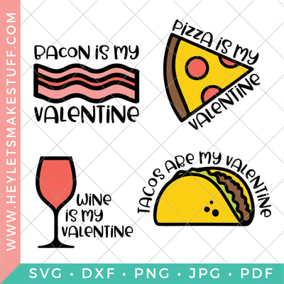 Funny Food Valentines Bundle SVG Hey Let's Make Stuff 