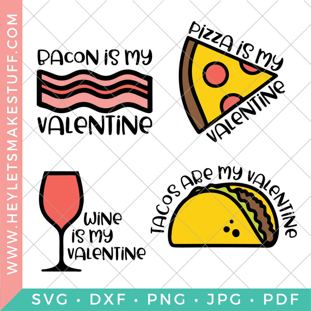 Funny Food Valentines Bundle SVG Hey Let's Make Stuff 