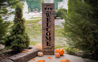 Funny Front Porch Welcome Sign SVG File - Welcome Mother Cluckers Farmhouse Sign SVG SVG Simply Cutz 