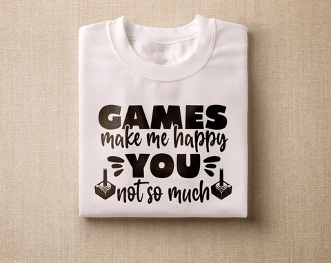 Funny Gamer Quotes SVG Bundle, 6 Gaming Designs, Born To Game Forced To Go To School SVG, Games Make Me Happy You Not So Much SVG SVG HappyDesignStudio 