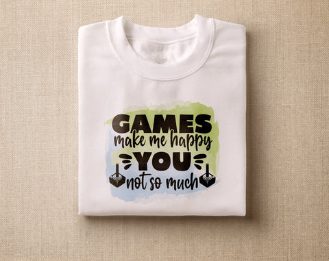 Funny Gamer Sublimation Designs, 6 Gaming PNG Files, Games Make Me Happy You Not So Much PNG, Born To Be A Gamer Forced To Go To School PNG Sublimation HappyDesignStudio 