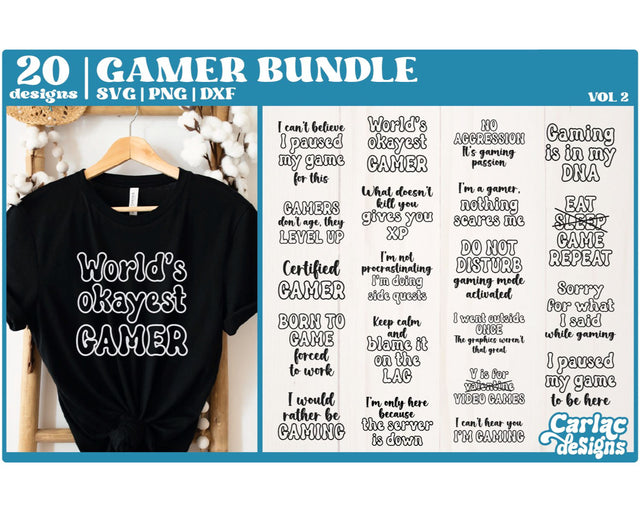 Funny Gamer SVG Bundle | Gaming SVG Bundle | Vol 2 SVG Carla C Designs 