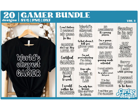 Funny Gamer SVG Bundle | Gaming SVG Bundle | Vol 2 SVG Carla C Designs 