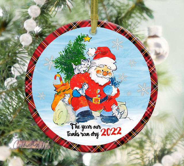 Funny Gas Prices png, 2022 Santa Ornament Sublimation png , Round Sublimation Design, The Year Our Tanks Ran Dry, Digital Download Sublimation CaldwellArt 