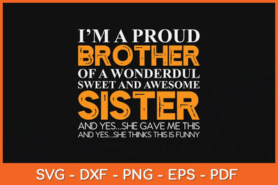 Funny Gifts for Brother From Awesome Sister Birthday Svg Design SVG artprintfile 