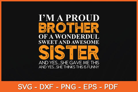 Funny Gifts for Brother From Awesome Sister Birthday Svg Design SVG artprintfile 