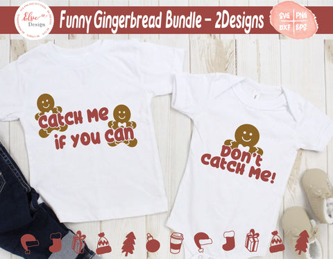 Funny Gingerbread Man SVG Bundle - SVG, PNG, DXF, EPS SVG Elsie Loves Design 