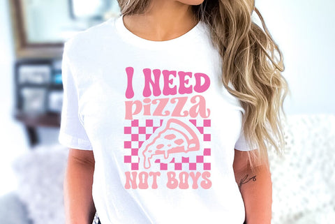 Funny Girl Pink Quote SVG Design, I need Pizza not boys SVG FiveStarCrafting 