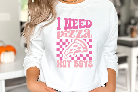Funny Girl Pink Quote SVG Design, I need Pizza not boys SVG FiveStarCrafting 