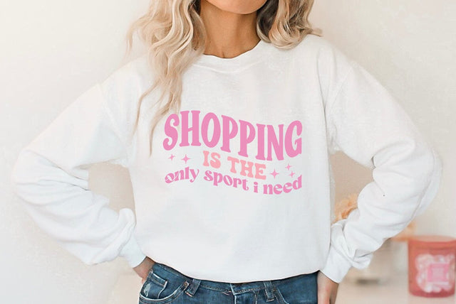 Funny Girl Pink Quote SVG Design, Shoping is the only sport i need SVG FiveStarCrafting 