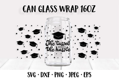 Funny graduation can glass wrap SVG. Graduate glass can SVG LaBelezoka 