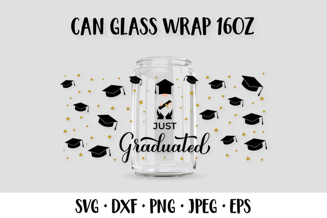 Funny graduation can glass wrap with cute gnome SVG SVG LaBelezoka 