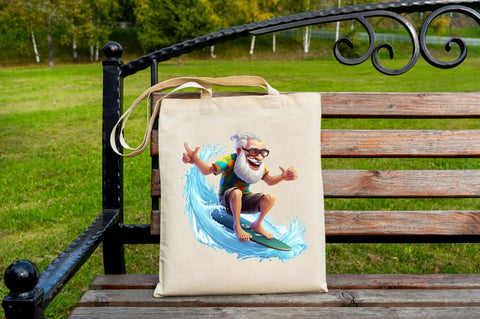Funny Grandpa Surfing Clipart Bundle Sublimation Regulrcrative 