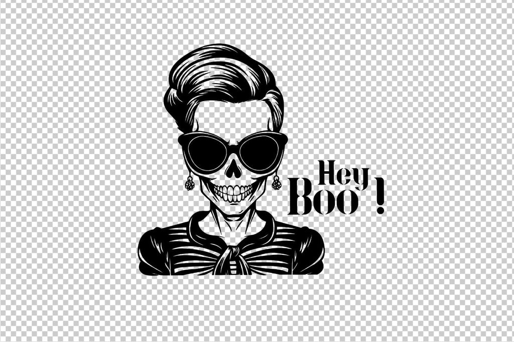 Funny Halloween design, Hey Boo, SVG file - So Fontsy