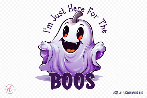 Funny Halloween PNG | I'm Just Here for the Boos Sublimation CraftLabSVG 