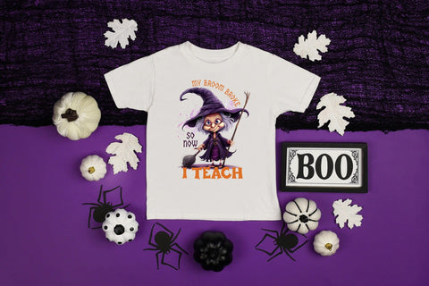 Funny Halloween PNG - My Broom Broke so Now I Teach Sublimation CraftLabSVG 