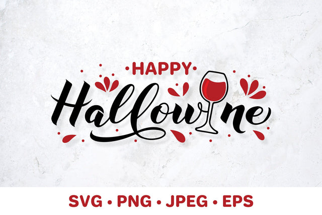 Funny Halloween pun quote. Happy Hallowine SVG SVG LaBelezoka 